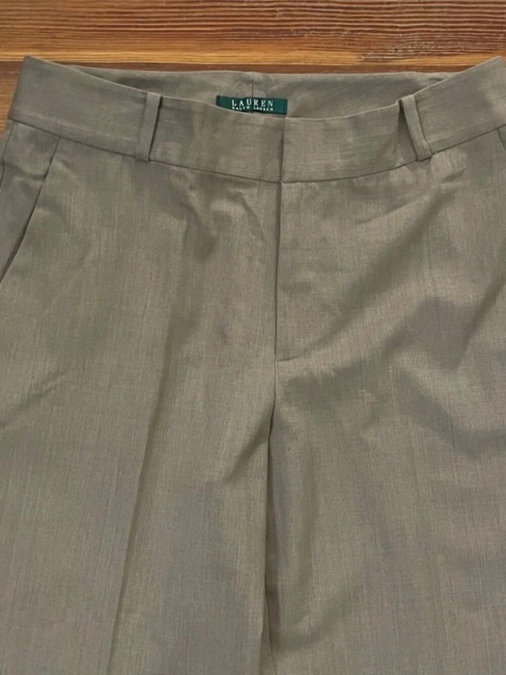 NWOT Lauren Ralph Lauren Tan Wool Trouser Pants Womens Size 10 Career Classic - Picture 7 of 10